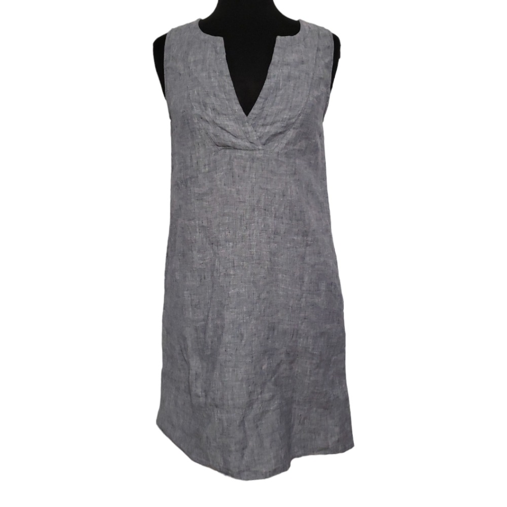 Kenar 100% Linen Lagenlook Pop Over Dress Sz 2